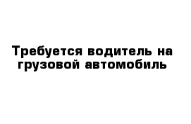 Требуется водитель на грузовой автомобиль 